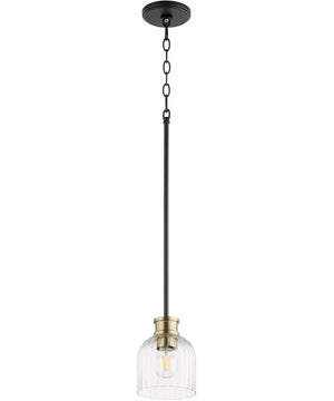 Monarch 1-light Pendant Noir w/ Aged Brass