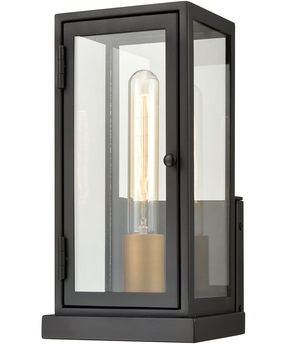 Foundation 1-Light Outdoor Sconce  Matte Black / Aged Brass