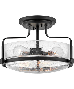 Harper 3-Light Medium Semi-Flush Mount in Black