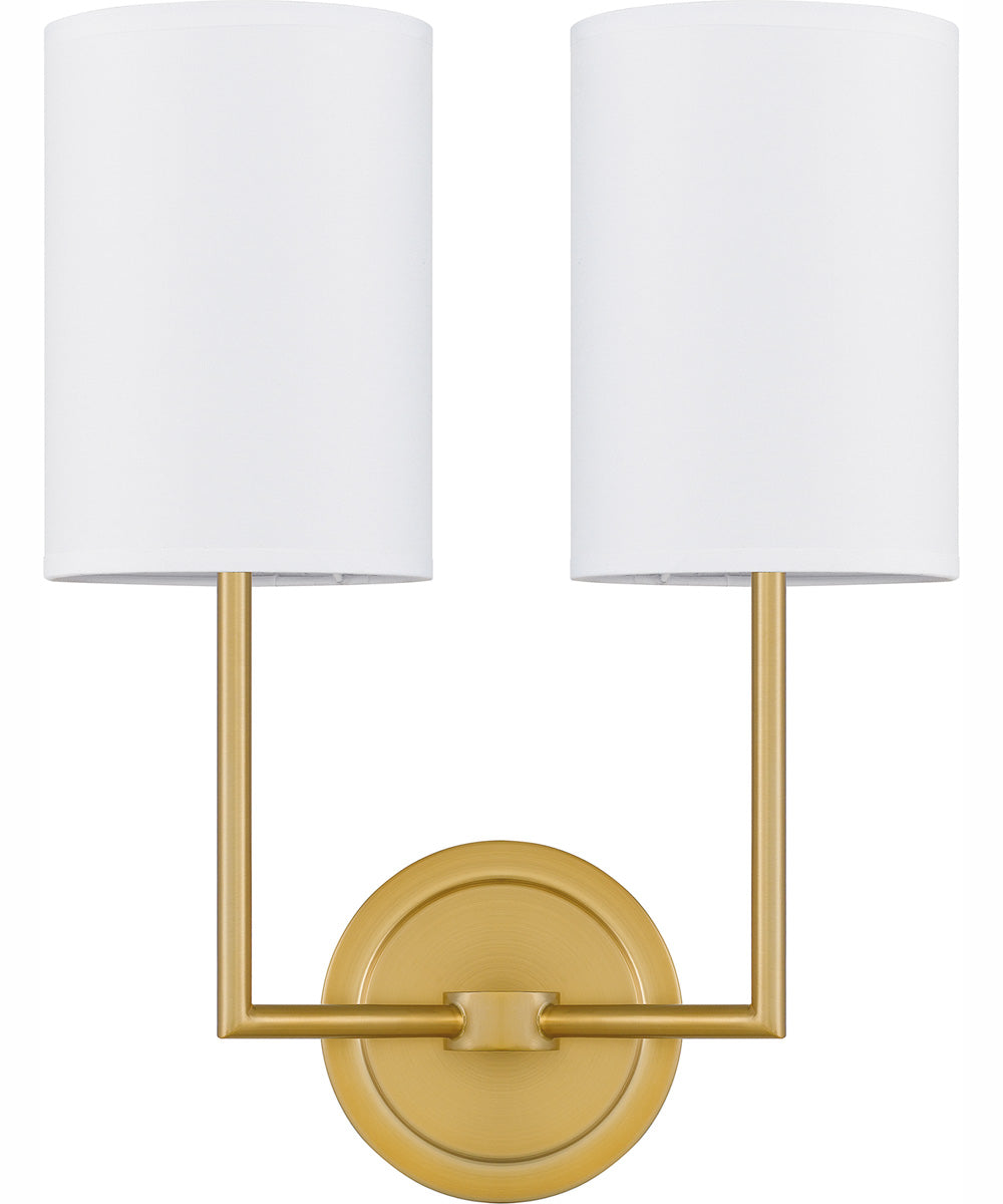 Quoizel Wood Small 2-light Wall Sconce Aged Brass