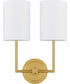 Quoizel Wood Small 2-light Wall Sconce Aged Brass