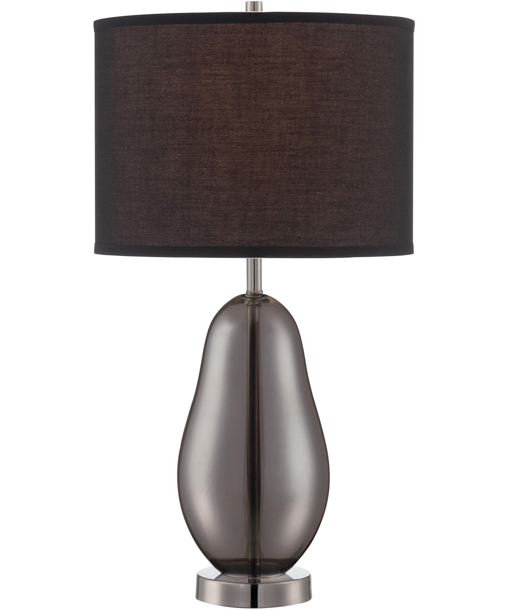 Ovadia 1-Light Table Lamp Smoked Chrome Gls/Black Fabric