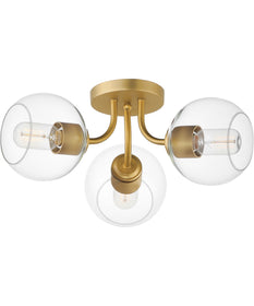 Knox 3-Light Semi-Flush Mount Natural Aged Brass