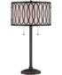 Tacey 2-Light Table Lamp D. Bronze/Inner White Fabric Shade