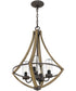 Shire 4-light Pendant Rustic Black