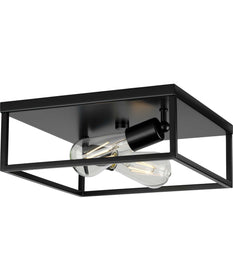 Perimeter 2-Light Modern Style Flush Mount Ceiling Light Matte Black