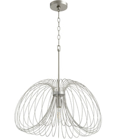 24"W 1-light Pendant Brushed Silver