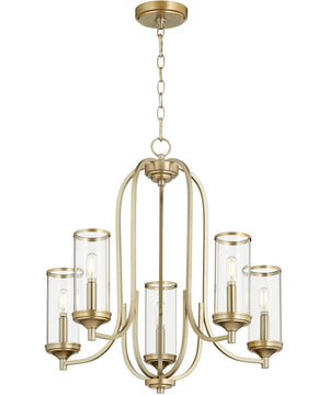 25"W Collins 5-light Chandelier Aged Brass