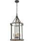 Geringer 4-Light Pendant Charcoal/Beechwood/Seedy Glass Enclosure