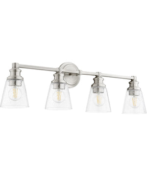 32"W Dunbar 4-light Bath Vanity Light Satin Nickel