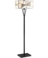 Zellah 2-Light Floor Lamp Ant. Black/Tiffany Glass Shade