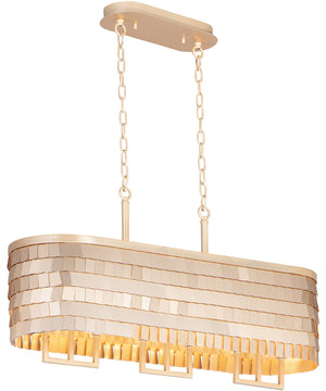 35"W Glamour 6-Light Island Chandelier Champagne / Gold