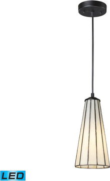 5"W Lumino 1-Light LED Pendant Matte Black/Comet White