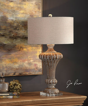 32"H Treneece Aged Pecan Lamp