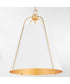 3-light Pendant Studio White w/ Aged Brass