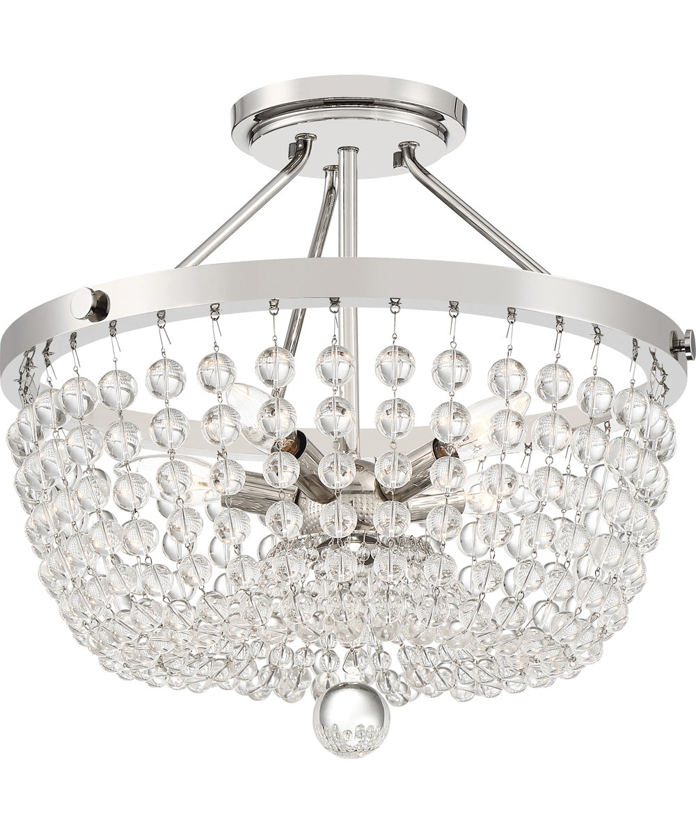 Teresa Large 5-light Semi Flush Mount Polished Nickel