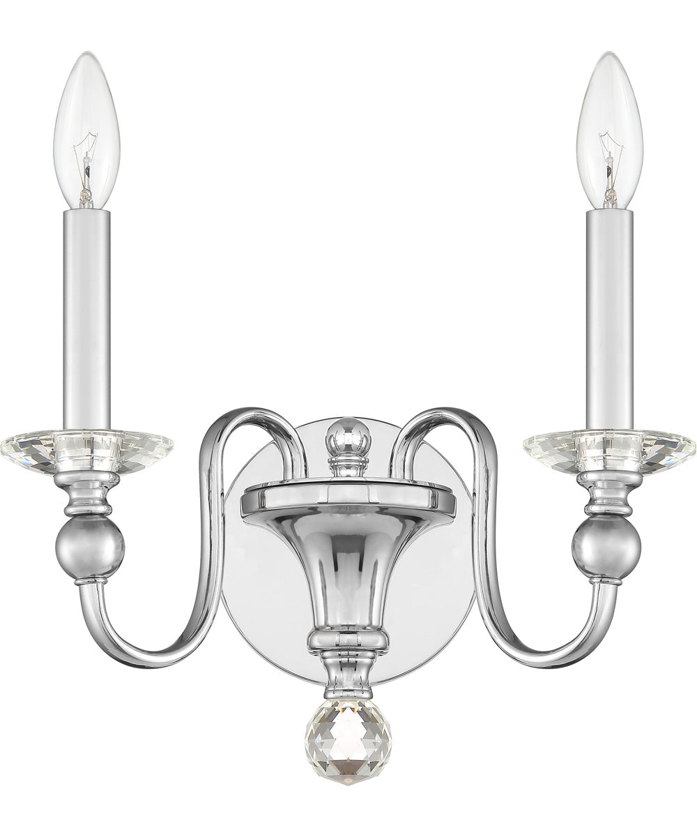 Mila Small 2-light Wall Sconce Polished Chrome