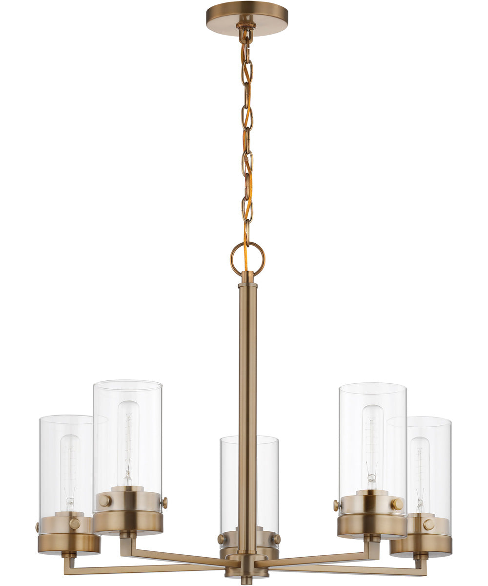 Intersection 5-Light Chandelier Burnished Brass