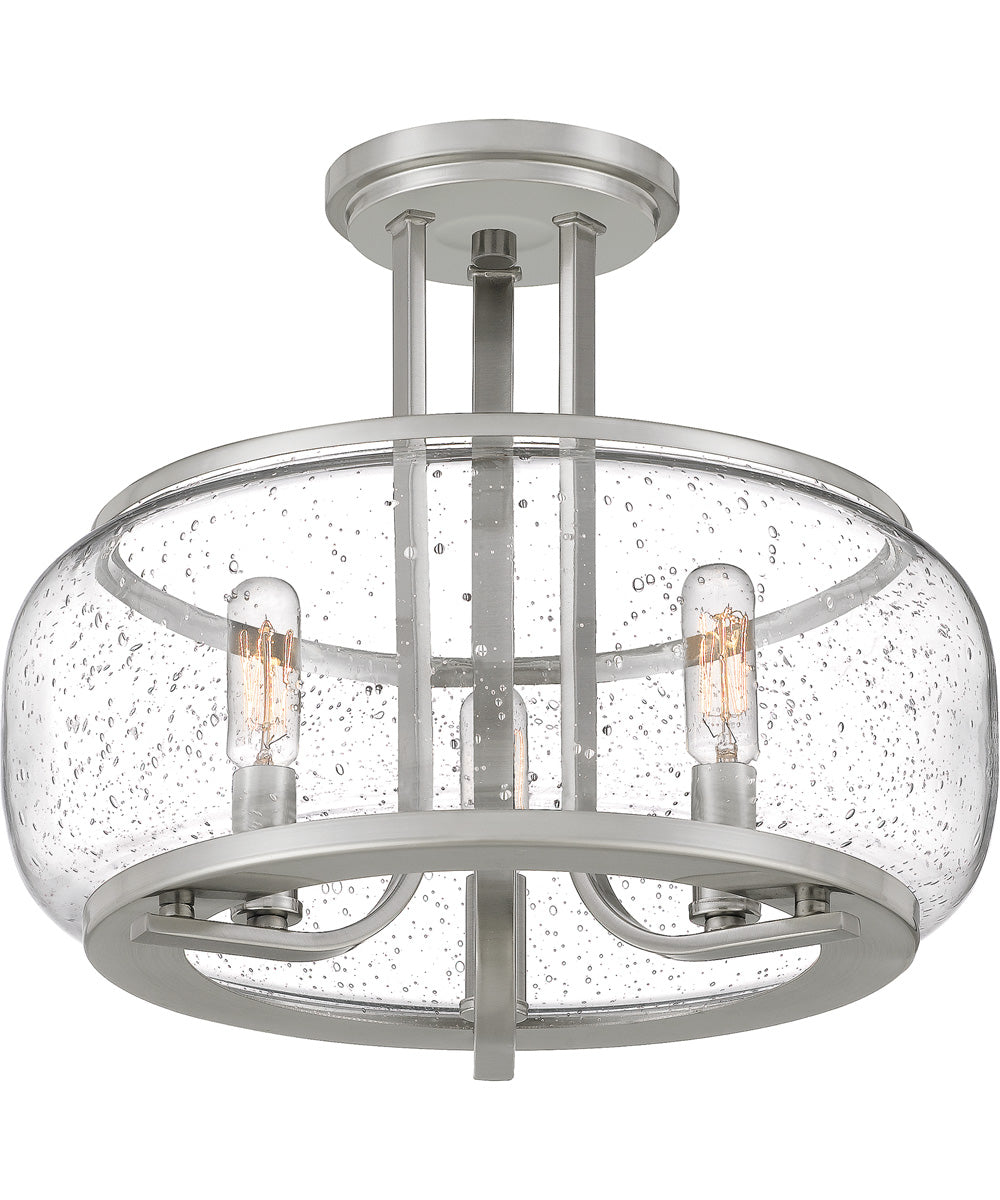 Pruitt Medium 3-light Semi Flush Mount Brushed Nickel