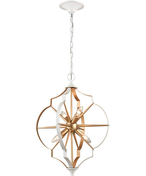 Laguna Beach 4-Light Chandelier Gold/White