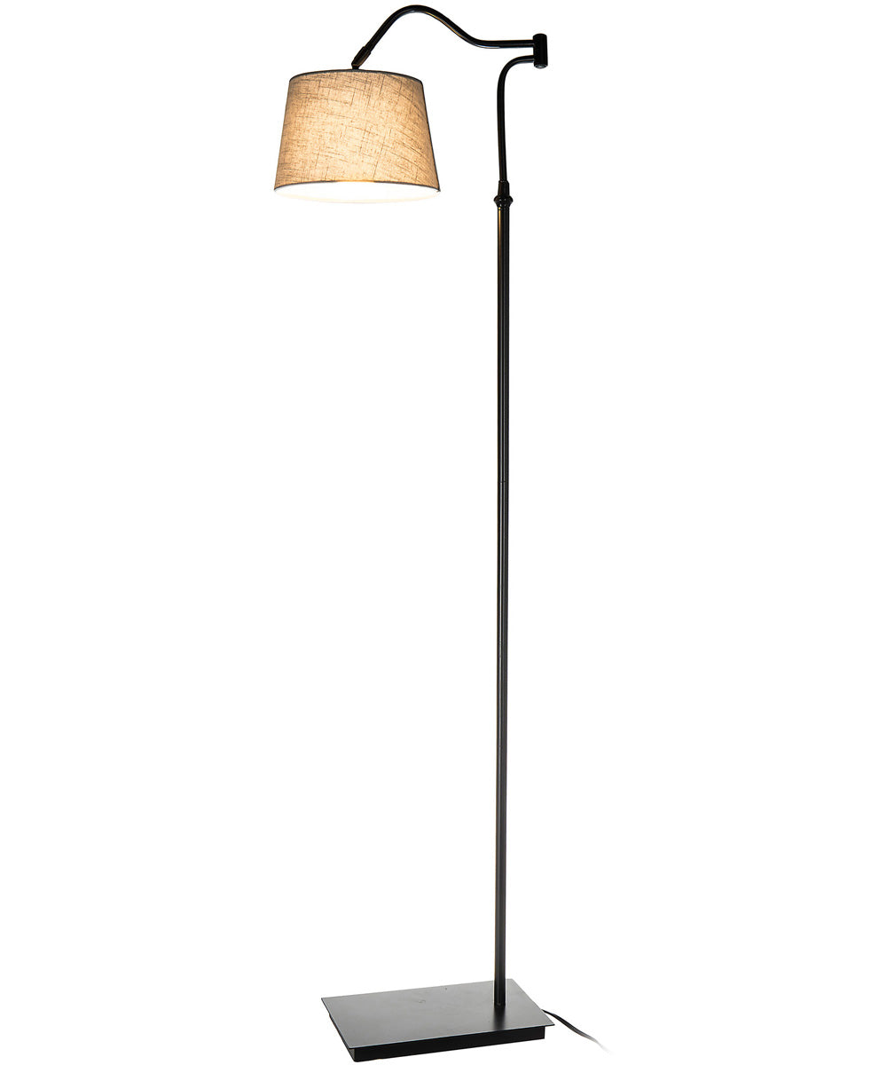 Trenton 1-Light Floor Lamp Black/Linen Fabric Shade