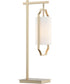 Lenore 1-Light Table Lamp Light Gold/White Fabric Shade