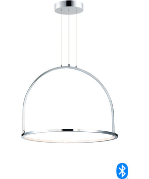 30"W Halo LED 1-Light Pendant Polished Chrome