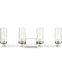 Melinda 4-Light Vanity-Light Polished Chrome/Seedy Glass