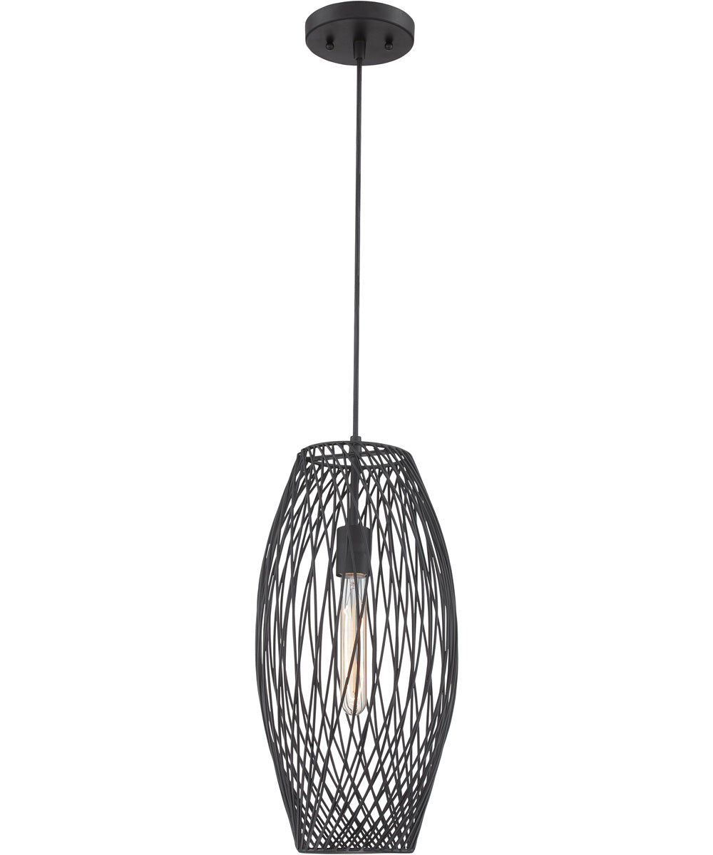 Waggoner 1-Light Pendant Black Metal Shade