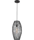 Waggoner 1-Light Pendant Black Metal Shade