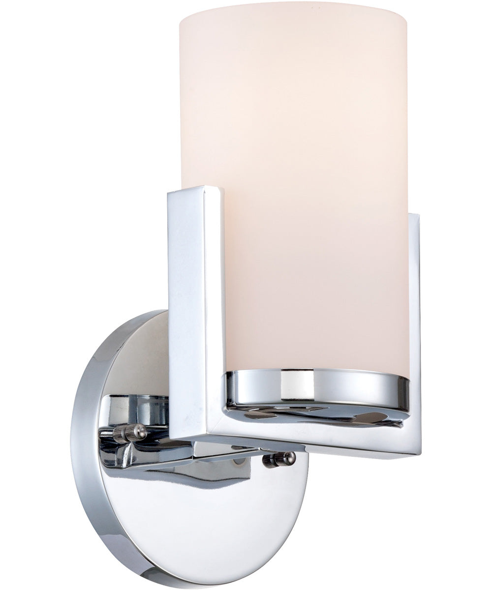 Caesarea 1-Light Wall Lamp Chrome/Frost Glass Shade