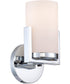 Caesarea 1-Light Wall Lamp Chrome/Frost Glass Shade