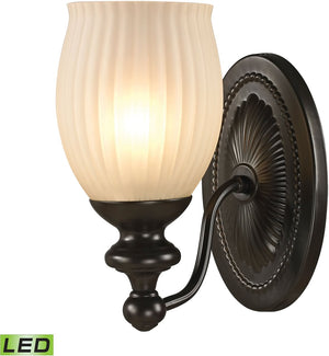 5"W Park Ridge 1-Light LED Vanity Oil Rubbed Bronze/Reeded Glass