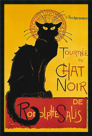 38"H x 26"W Theophile Alexandre Steinlen Tournee du Chat Noir Yellow Framed Print