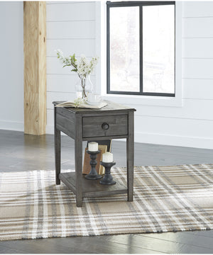 25"H Borlofield Rectangular End Table Dark Gray