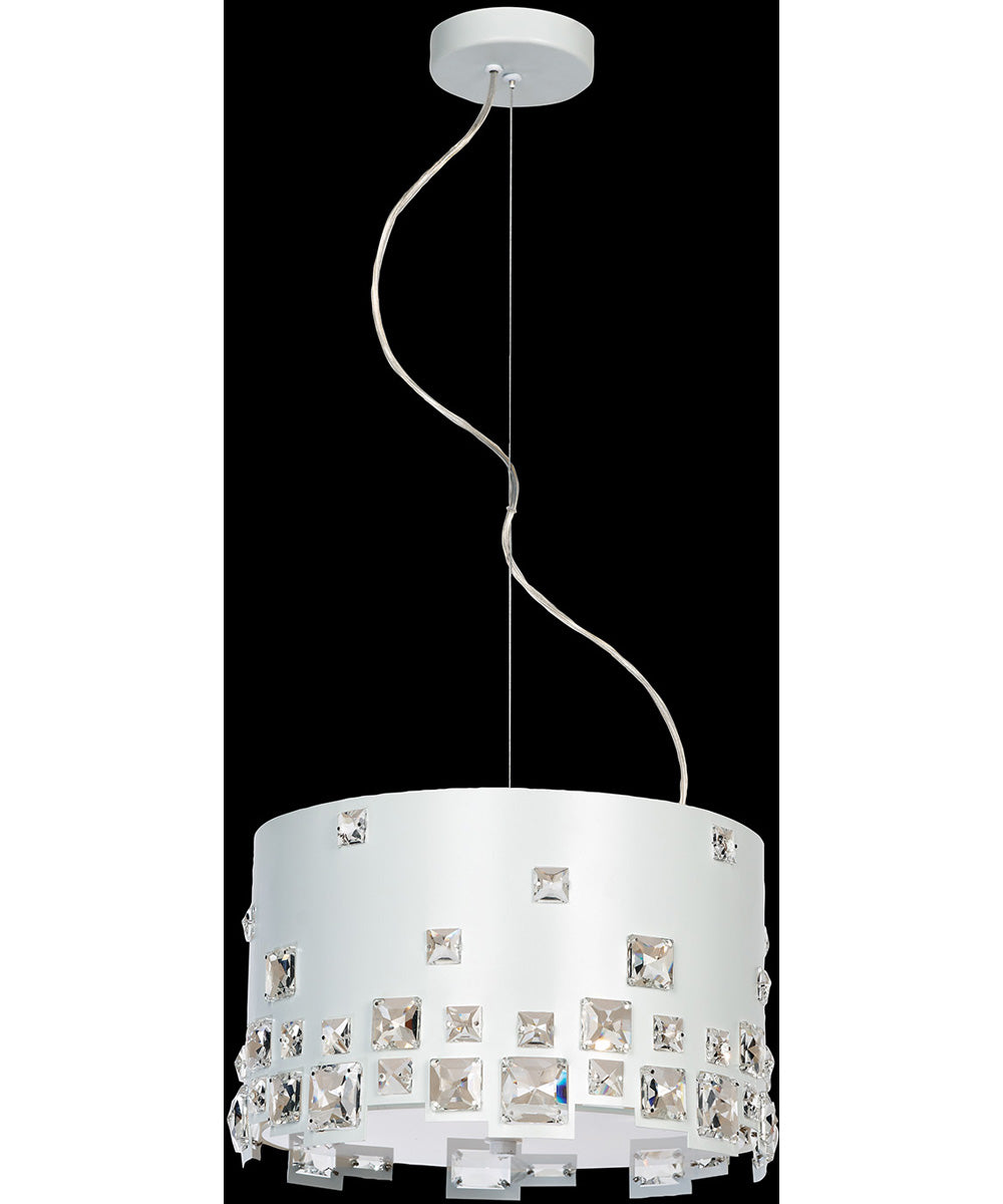 Isabella 3-Light Pendant White/Crystal Deco.