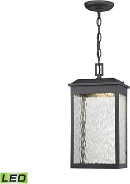 8"W Newcastle LED Outdoor Pendant Matte Black