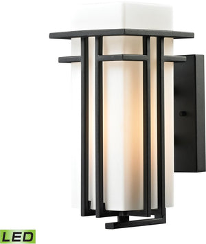 12"H Croftwell 1-Light Outdoor LED Sconce Textured Matte Black