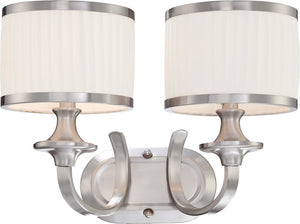 16"W Candice 2-Light Vanity & Wall Brushed Nickel