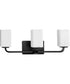 Cowan 3-Light Modern Etched Opal Glass Bath Vanity Light Matte Black