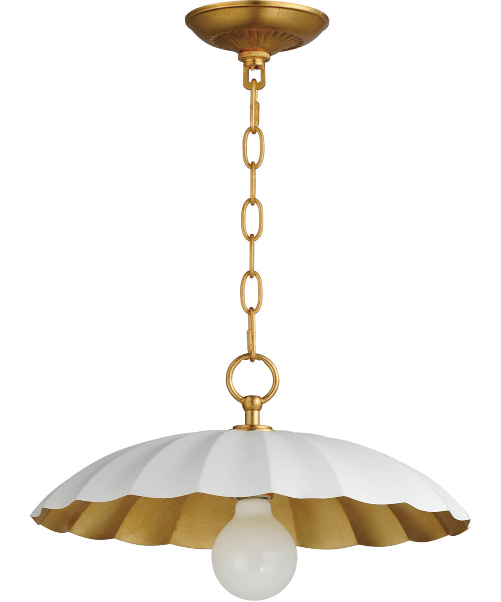 Primrose 1-Light Pendant Matte White / Gold Leaf