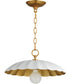 Primrose 1-Light Pendant Matte White / Gold Leaf