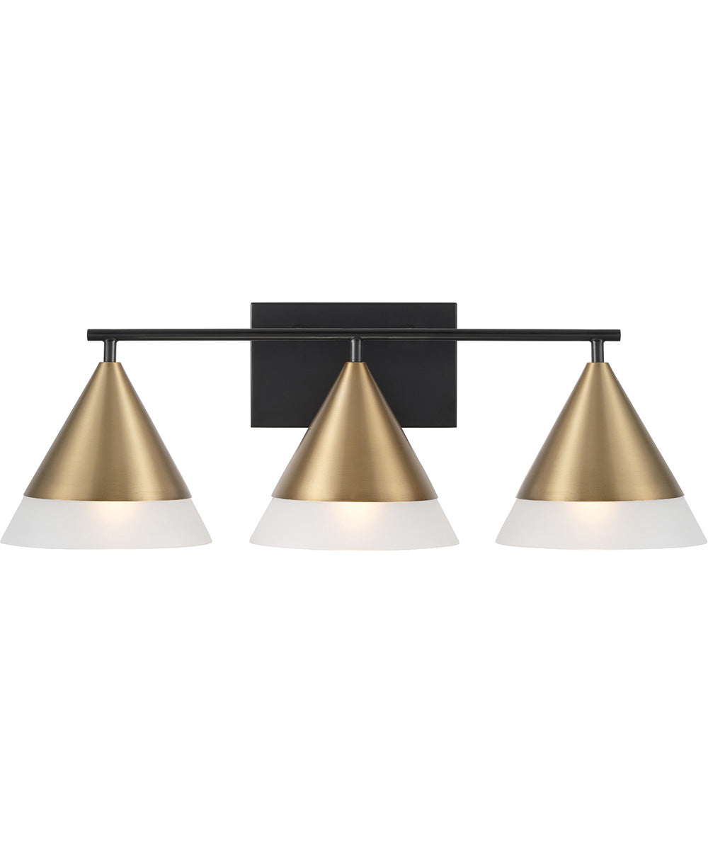 Avant 3-Light Vanity Aged Brass and Black