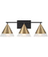 Avant 3-Light Vanity Aged Brass and Black