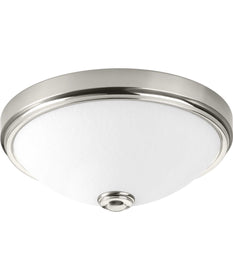 1-Light 11" LED Linen Glass Flush Mount Brushed Nickel