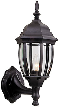 16"H Bent Glass 1-Light Outdoor Wall Light Matte Black