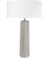 Clementine 1-Light Table Lamp Concrete Grey/White Linen Shade