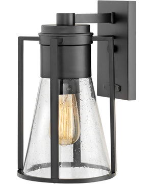 Refinery 1-Light Medium Outdoor Wall Mount Lantern in Black