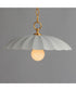 Primrose 1-Light Pendant Matte White / Gold Leaf