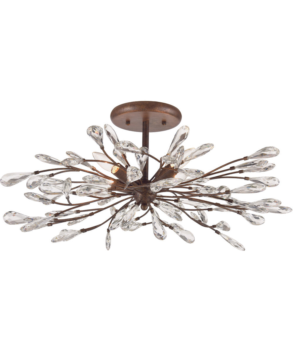 Crislett 28'' Wide 4-Light Semi Flush Mount - Sunglow Bronze